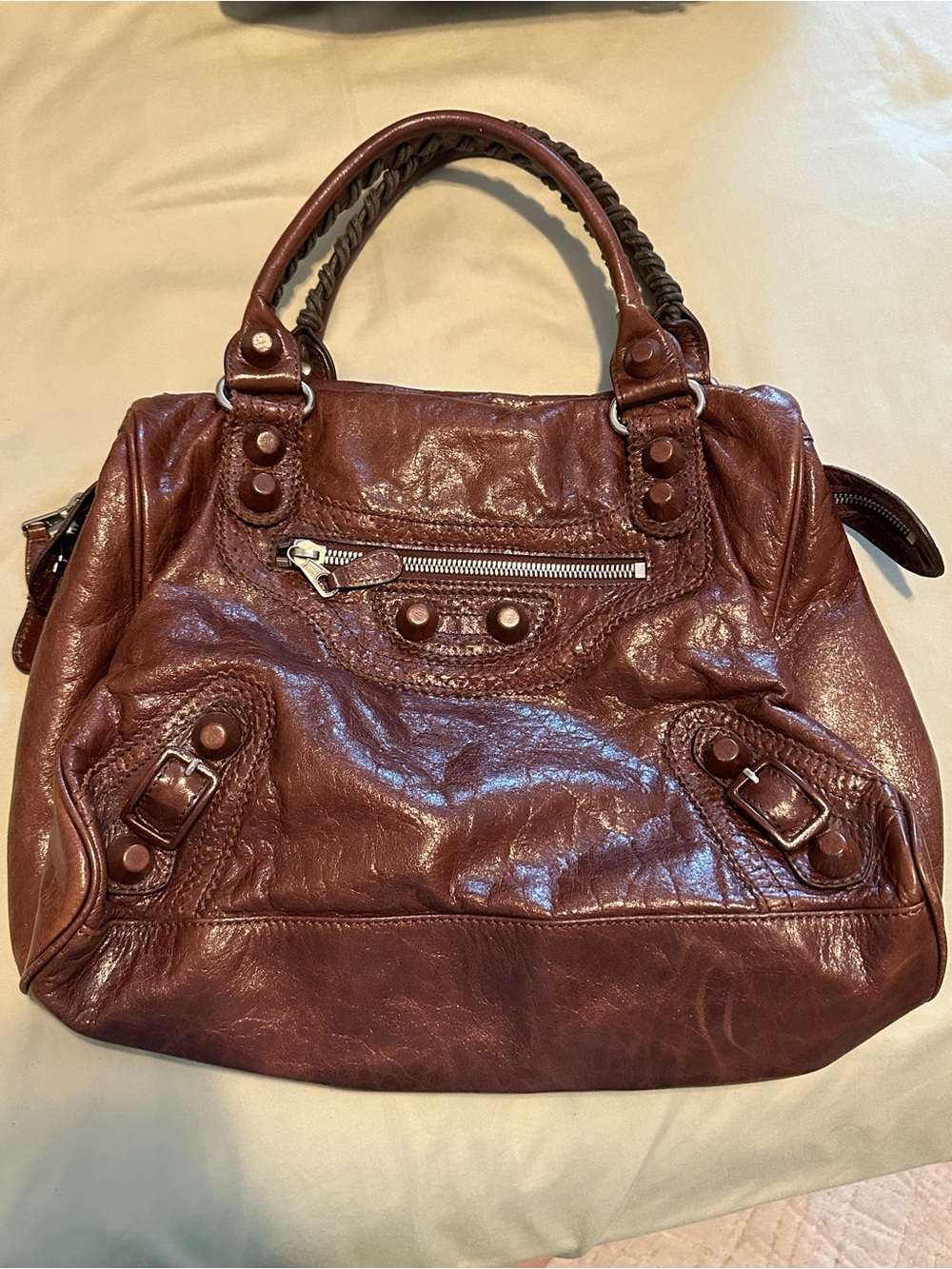 Luxury Italian-Style Distressed Leather Satchel – Soft Genuine Leather